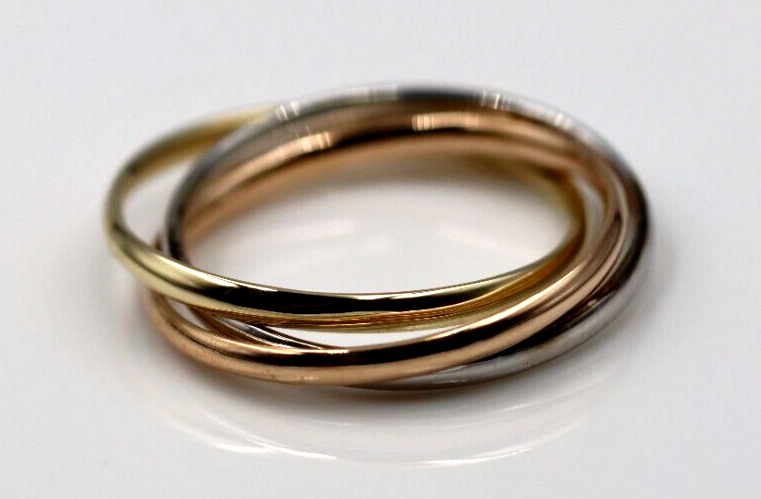 Size Q 2.3mm 9ct Yellow, White, Rose Gold Russian Wedding Ring Bands