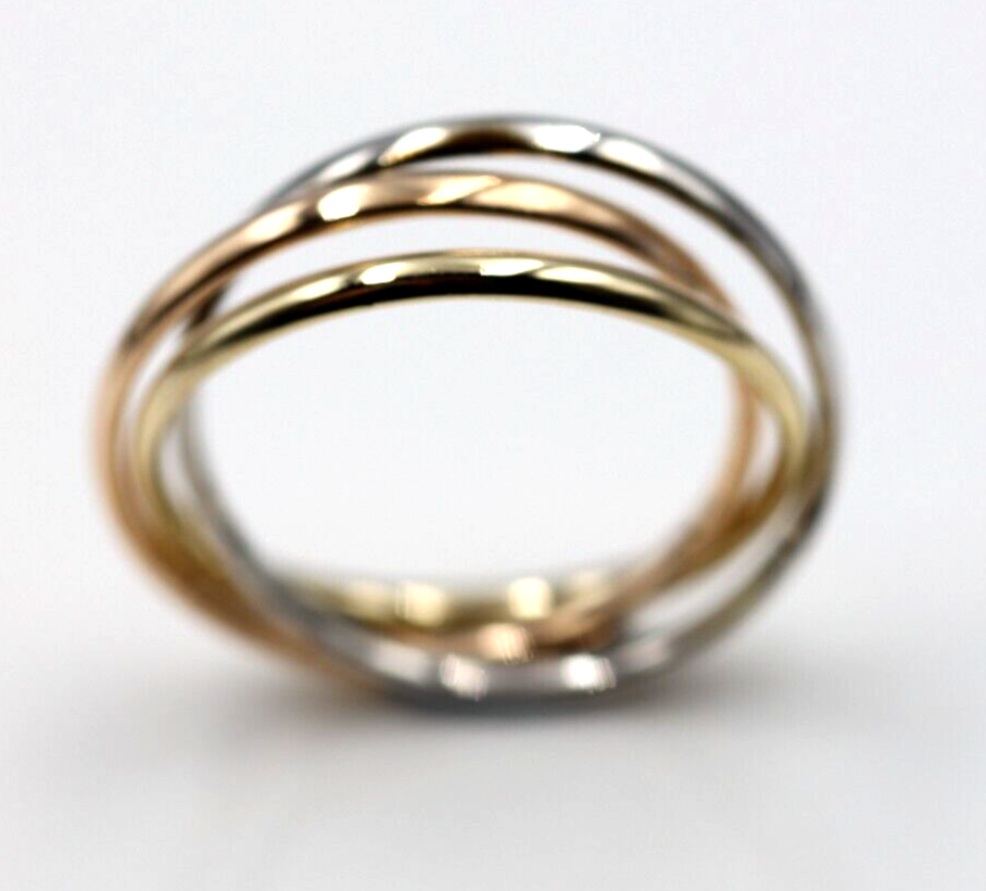 Size Q 2.3mm 9ct Yellow, White, Rose Gold Russian Wedding Ring Bands