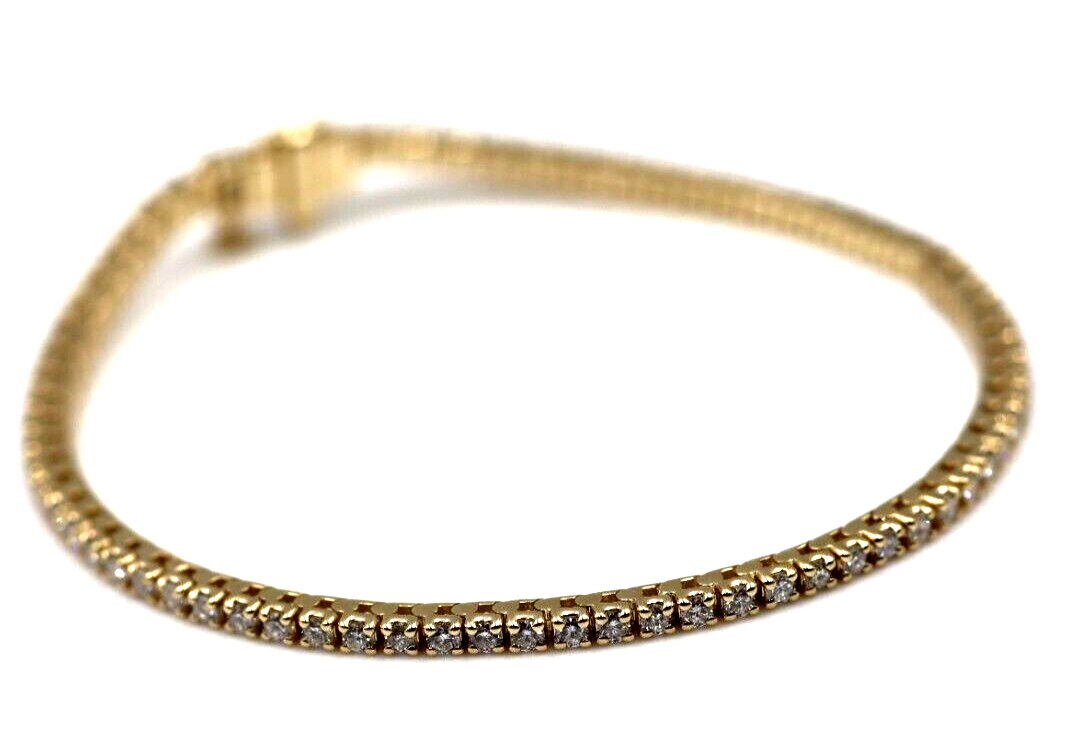 Genuine 9ct 375 Yellow, Rose or White Gold 2ct Lab-Created Diamond Tennis Bracelet