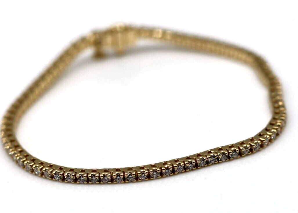 Genuine 9ct 375 Yellow, Rose or White Gold 2ct Lab-Created Diamond Tennis Bracelet