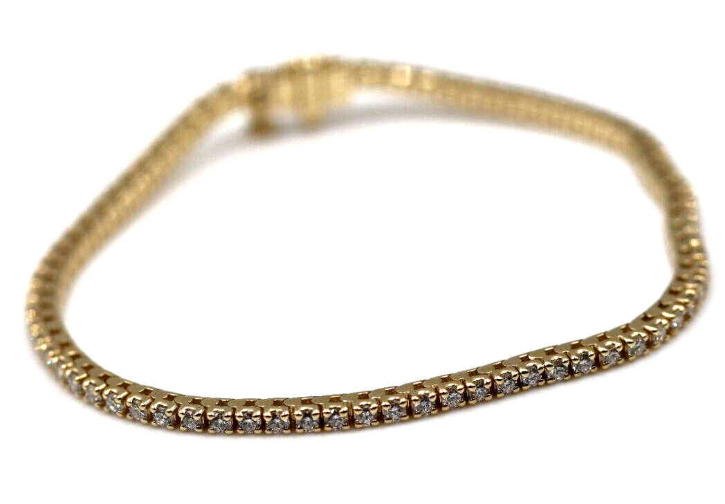 Genuine 9ct 375 Yellow, Rose or White Gold 2ct Lab-Created Diamond Tennis Bracelet