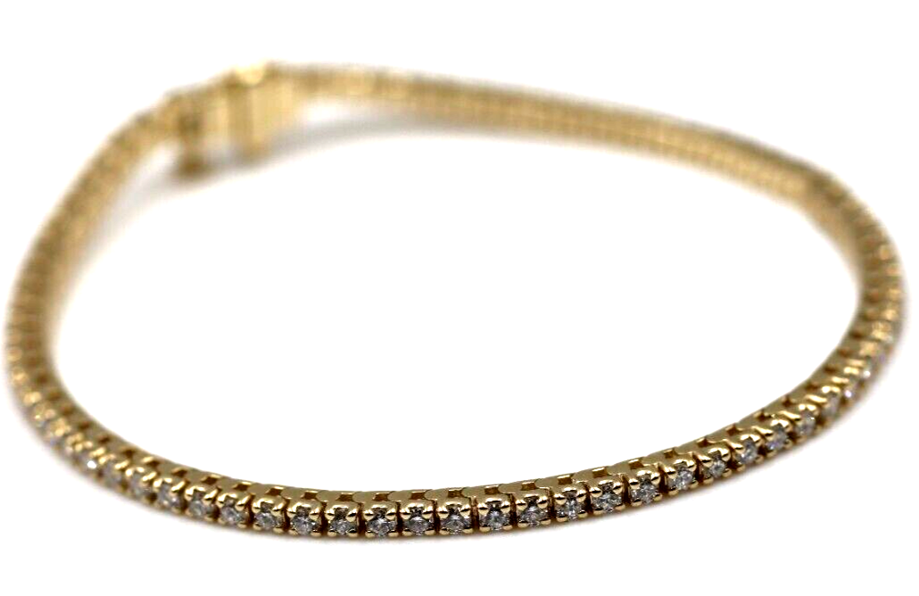 Genuine 9ct 375 Yellow, Rose or White Gold 2ct Lab-Created Diamond Tennis Bracelet