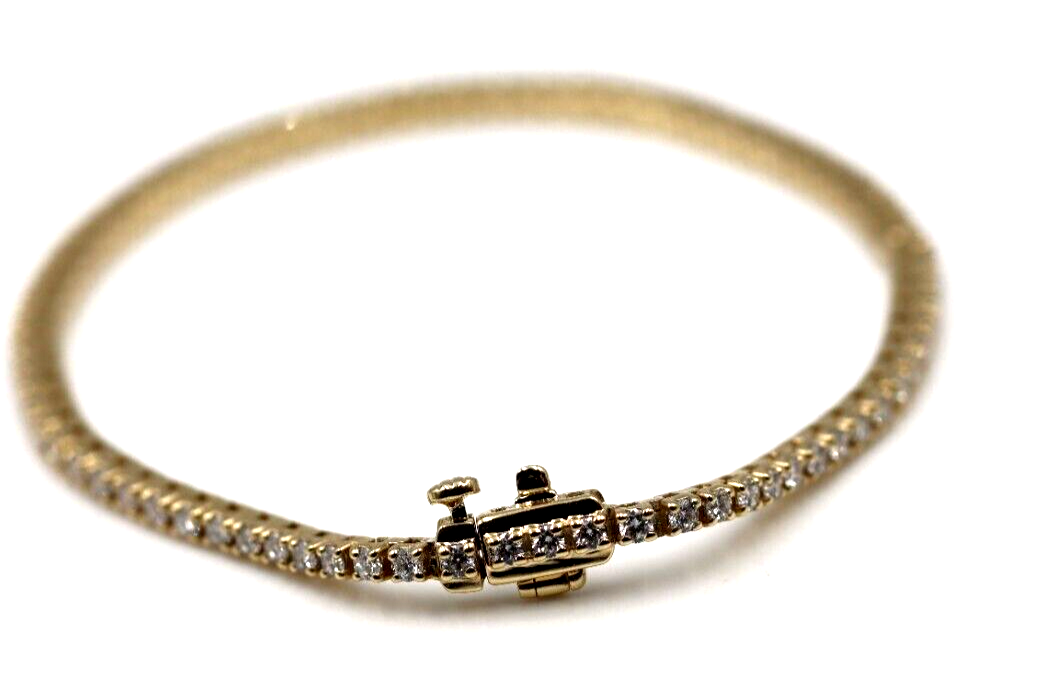 Genuine 9ct 375 Yellow, Rose or White Gold 2ct Lab-Created Diamond Tennis Bracelet