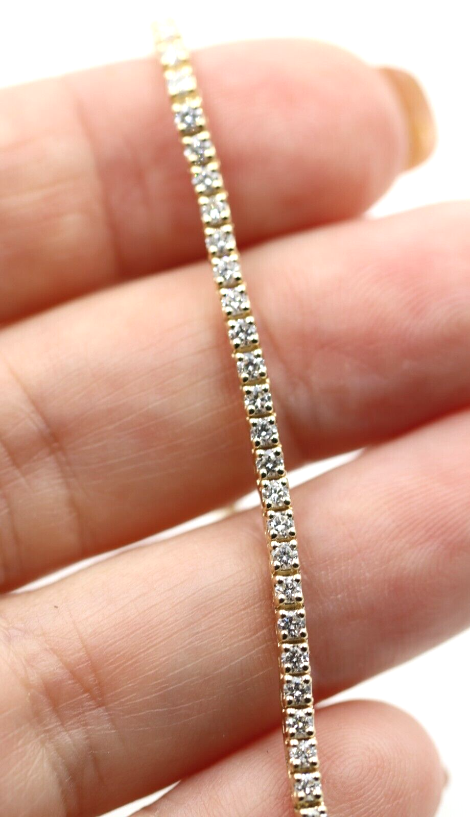 Genuine 9ct 375 Yellow, Rose or White Gold 2ct Lab-Created Diamond Tennis Bracelet