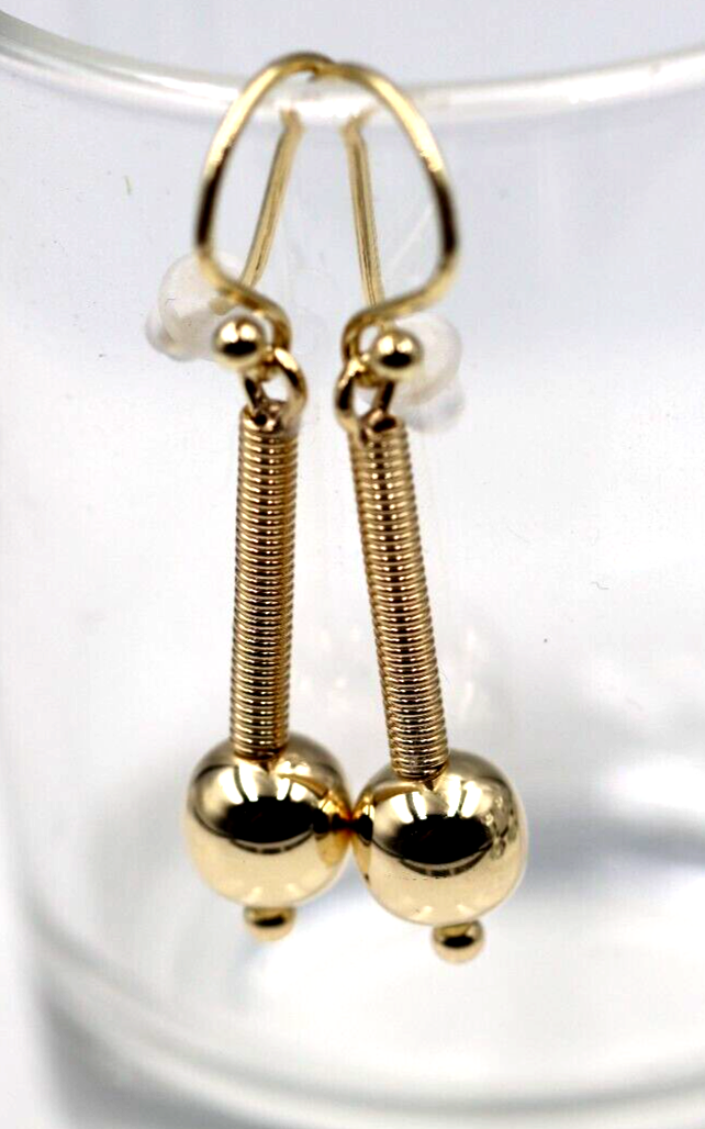 Kaedesigns, Genuine 9ct 9kt Yellow, Rose & White Gold Spinning 8mm Ball Drop Earrings