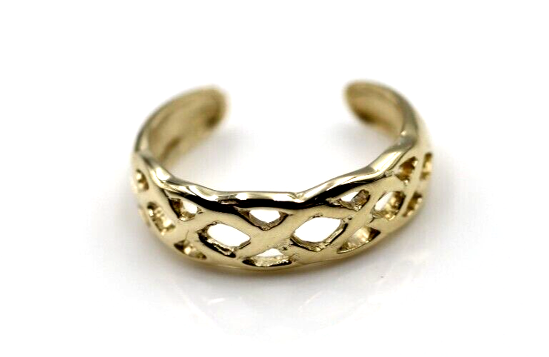 Kaedesigns New Genuine Solid 9ct 9kt Yellow, Rose or White Gold Celtic Weave Toe Ring 432