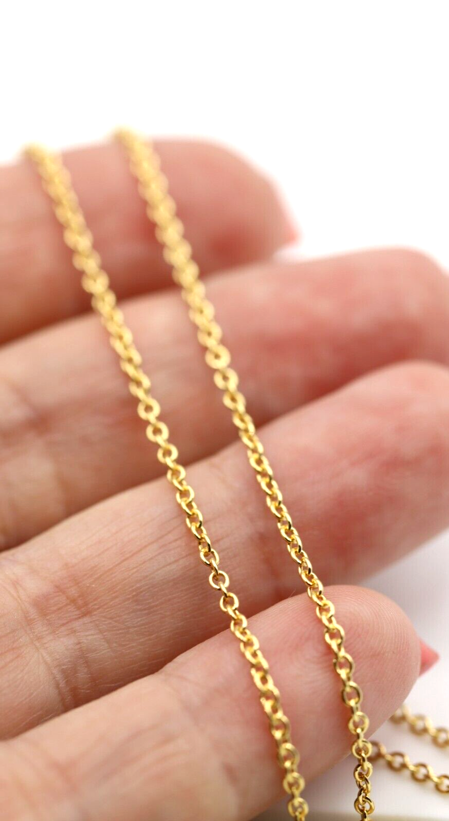 Genuine 9ct Yellow Gold Belcher Cable Chain Necklace 50cm 2.79grams