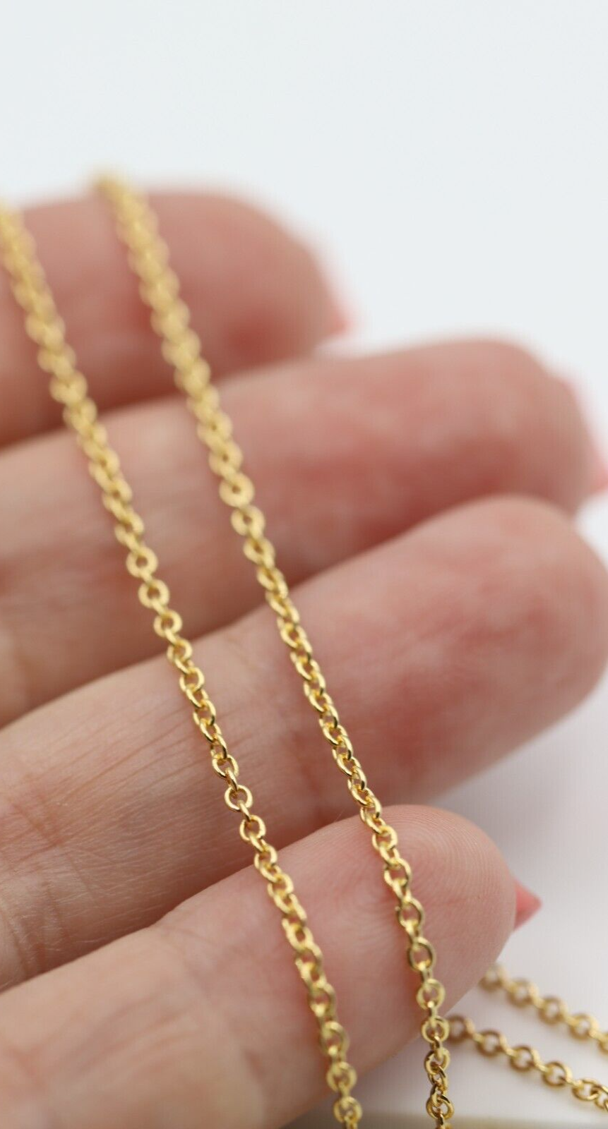 Genuine 9ct Yellow Gold Belcher Cable Chain Necklace 50cm 2.79grams