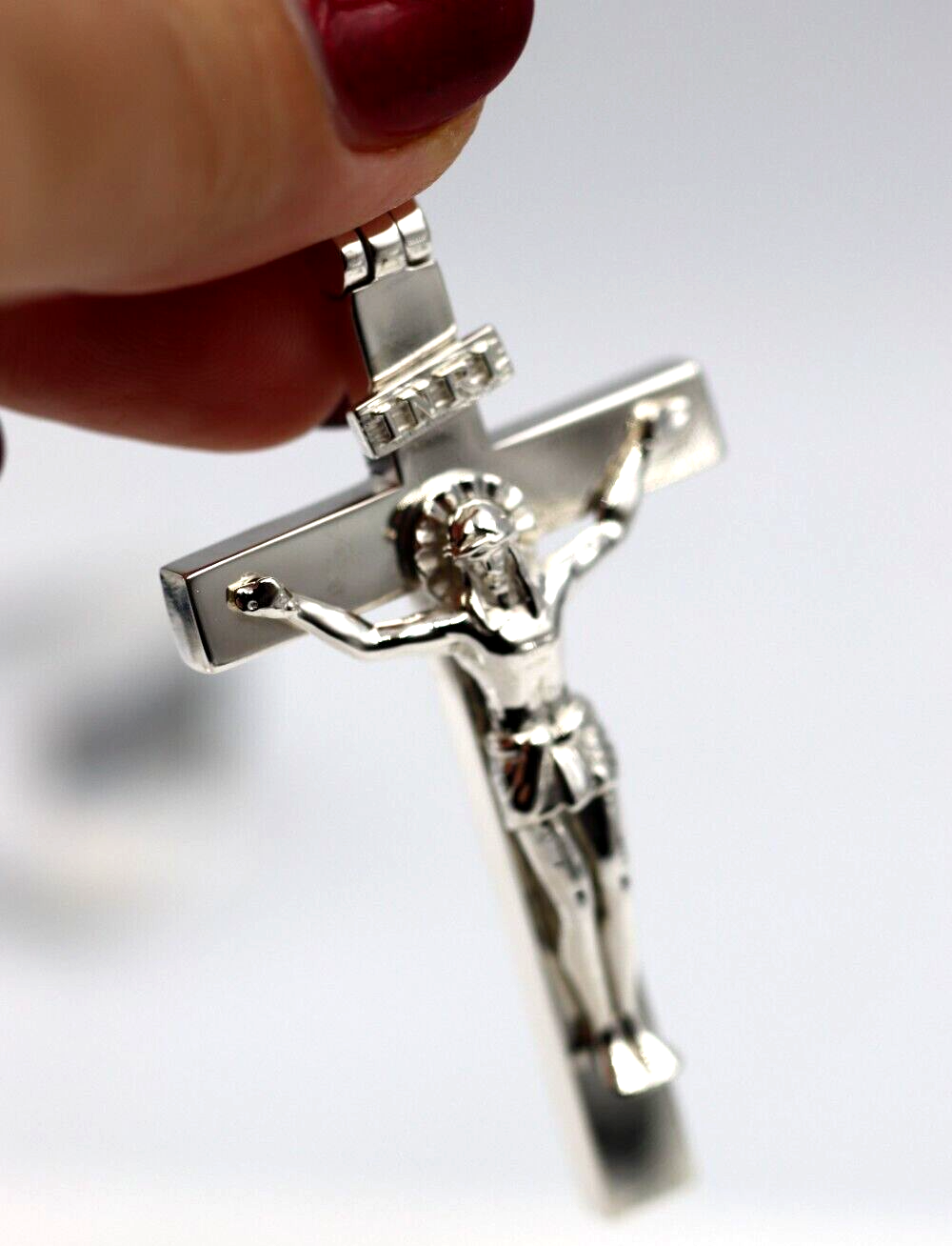 Genuine Very Large Heavy Solid Sterling Silver 925 Crucifix Cross Pendant