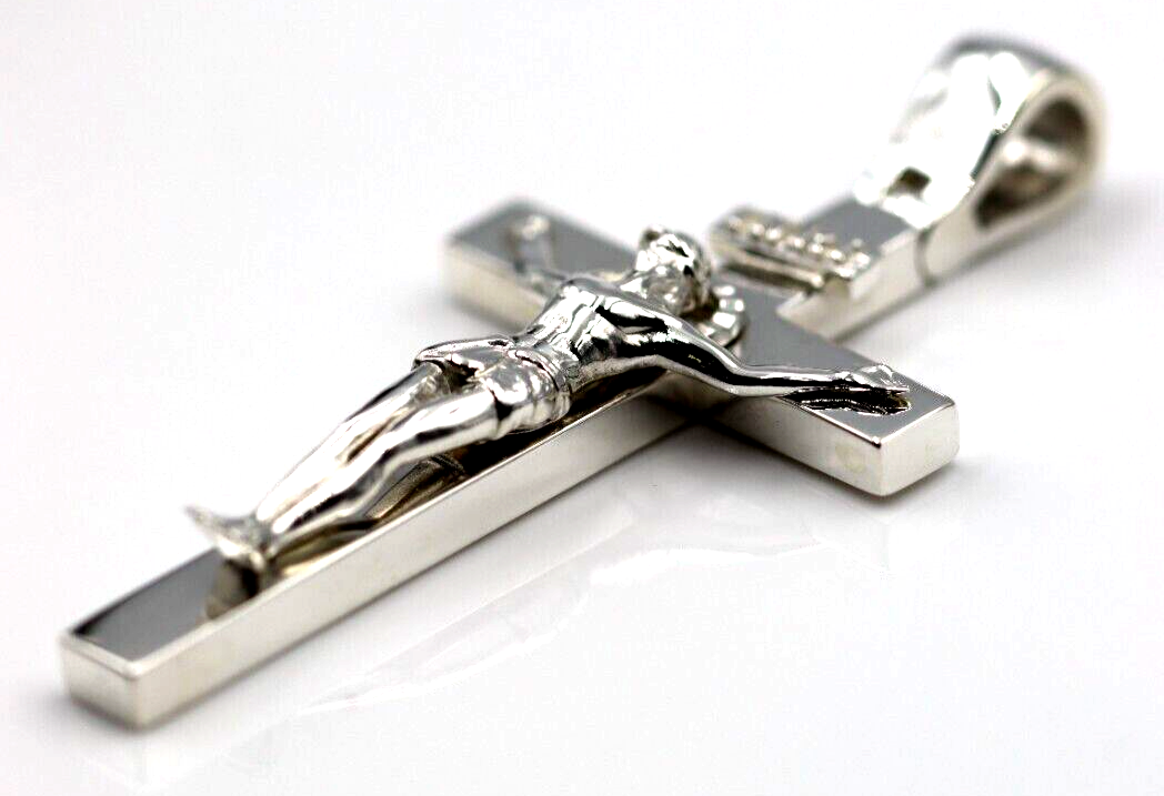 Genuine Very Large Heavy Solid Sterling Silver 925 Crucifix Cross Pendant