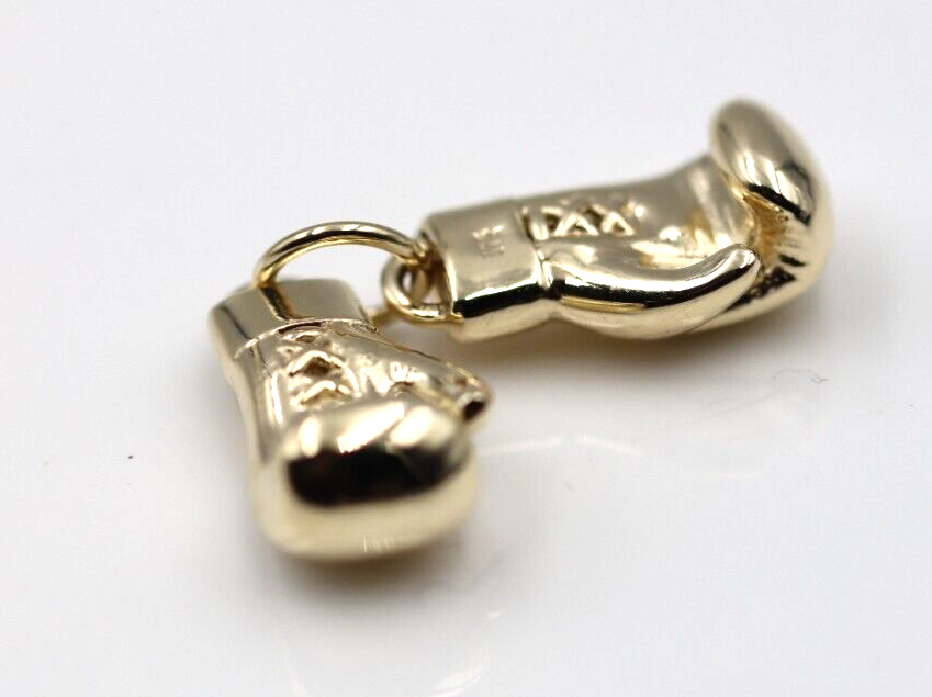 Genuine 9ct Yellow or Rose or White Gold or Silver Med-Large Boxing Glove Pendant