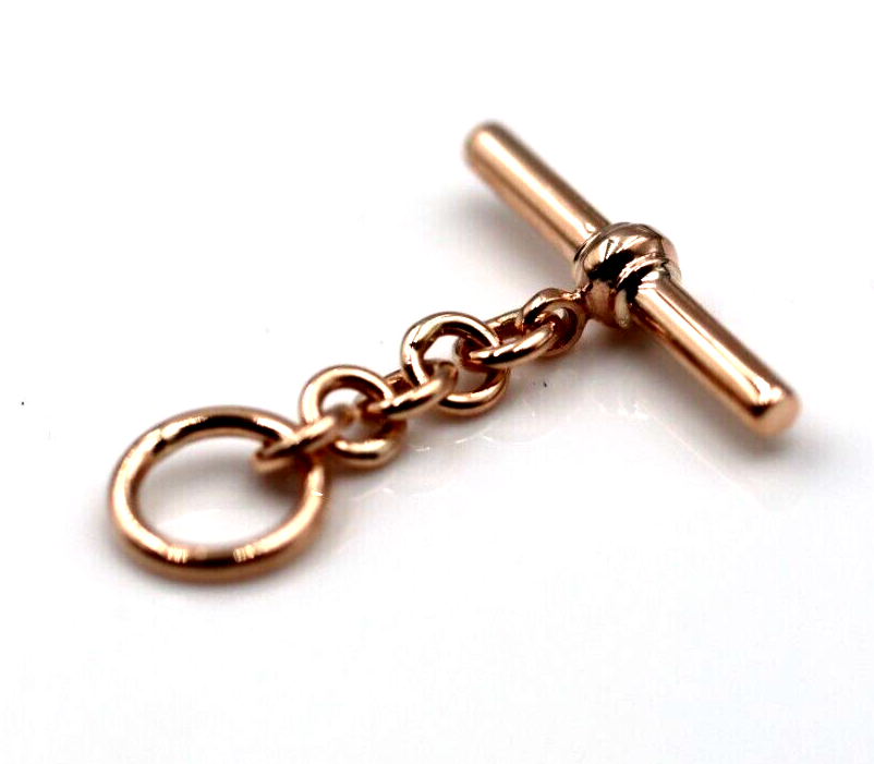 Genuine 9k 9ct Yellow, Rose or White Gold T Bar T-Bar for Albert Chain / Necklace 40mm length