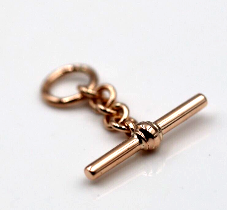 Genuine 9k 9ct Yellow, Rose or White Gold T Bar T-Bar for Albert Chain / Necklace 40mm length