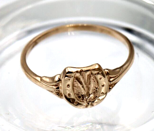 Genuine Solid 9ct 9kt Rose Gold 375 Childs Lucky Horseshoe Ring - Choose your size