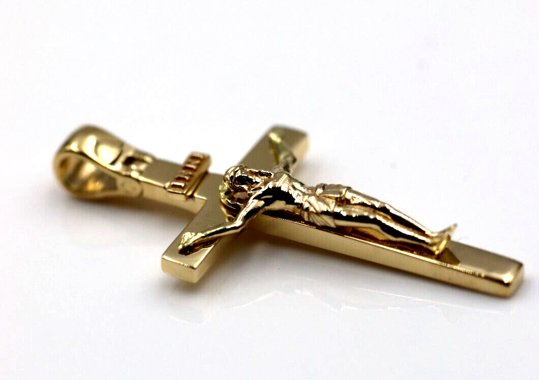 Genuine 18ct 750 Yellow, Rose or White Gold Solid Heavy Crucifix Cross Pendant 14grams