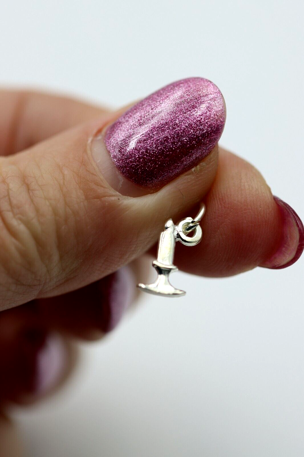 Genuine Sterling Silver 925 Candle Tiny Small Pendant / Charm