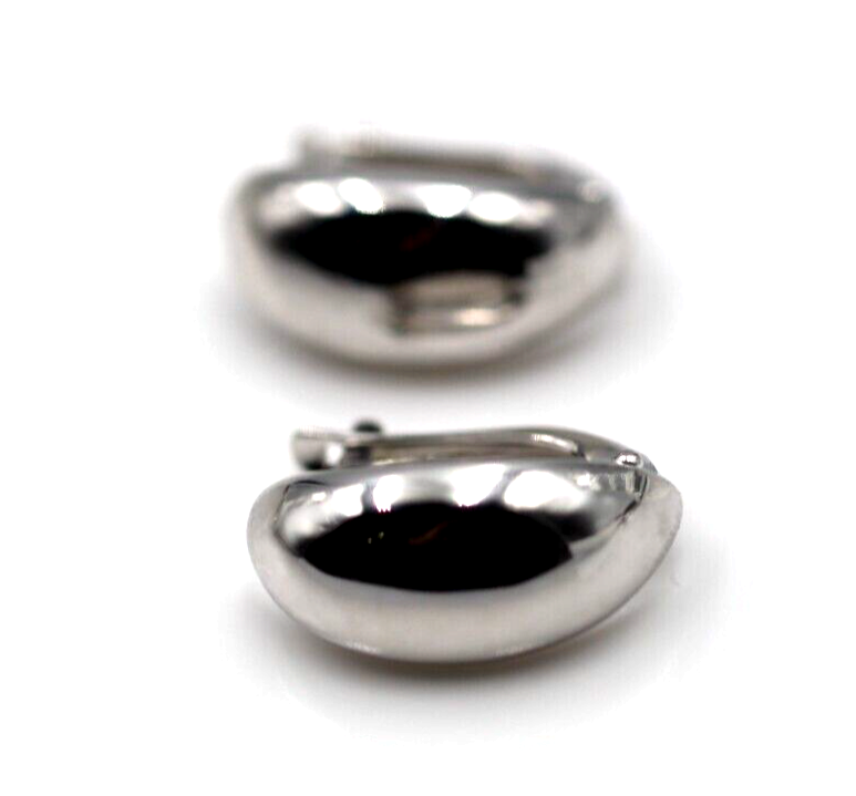 Sterling Sliver 925 Teardrop Dome Continental Clip Huggies Earrings
