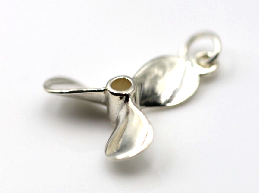 Sterling Silver 925 3D Boat Propellor Nautical Charm Pendant / Charm