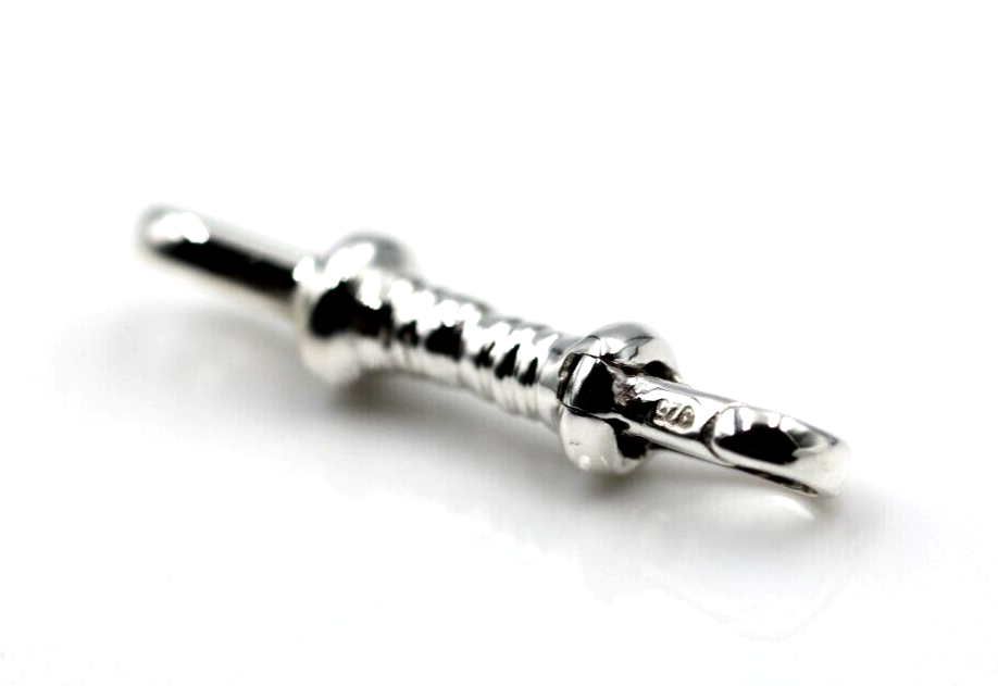 Genuine Sterling Silver 925 Double Dog Clip Albert Swivel Clasp Doesn't Rotate