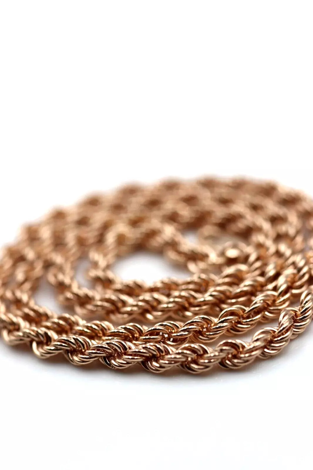 Genuine 9ct 9k Yellow, Rose or White Gold Solid Rope Chain 4.4mm Wide - 50cm, 55cm, 60cm or 65cm lengths