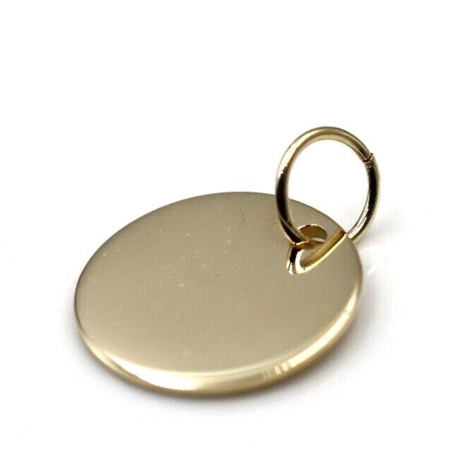 Genuine Solid 9ct Yellow, Rose Or White Gold Plain 18mm Round Disc Pendant 1.6mm thick
