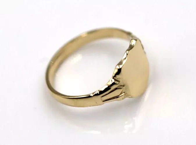 Size G, Kaedesigns New Childs Solid 9ct 9k Yellow, Rose or White Gold Shield Signet Ring