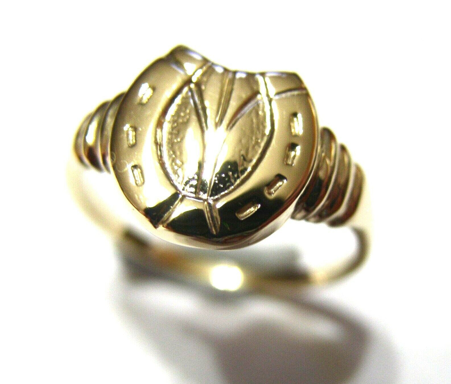 Size Z - Kaedesigns Large 9ct Genuine Yellow, Rose or White Gold Lucky Horseshoe Ring