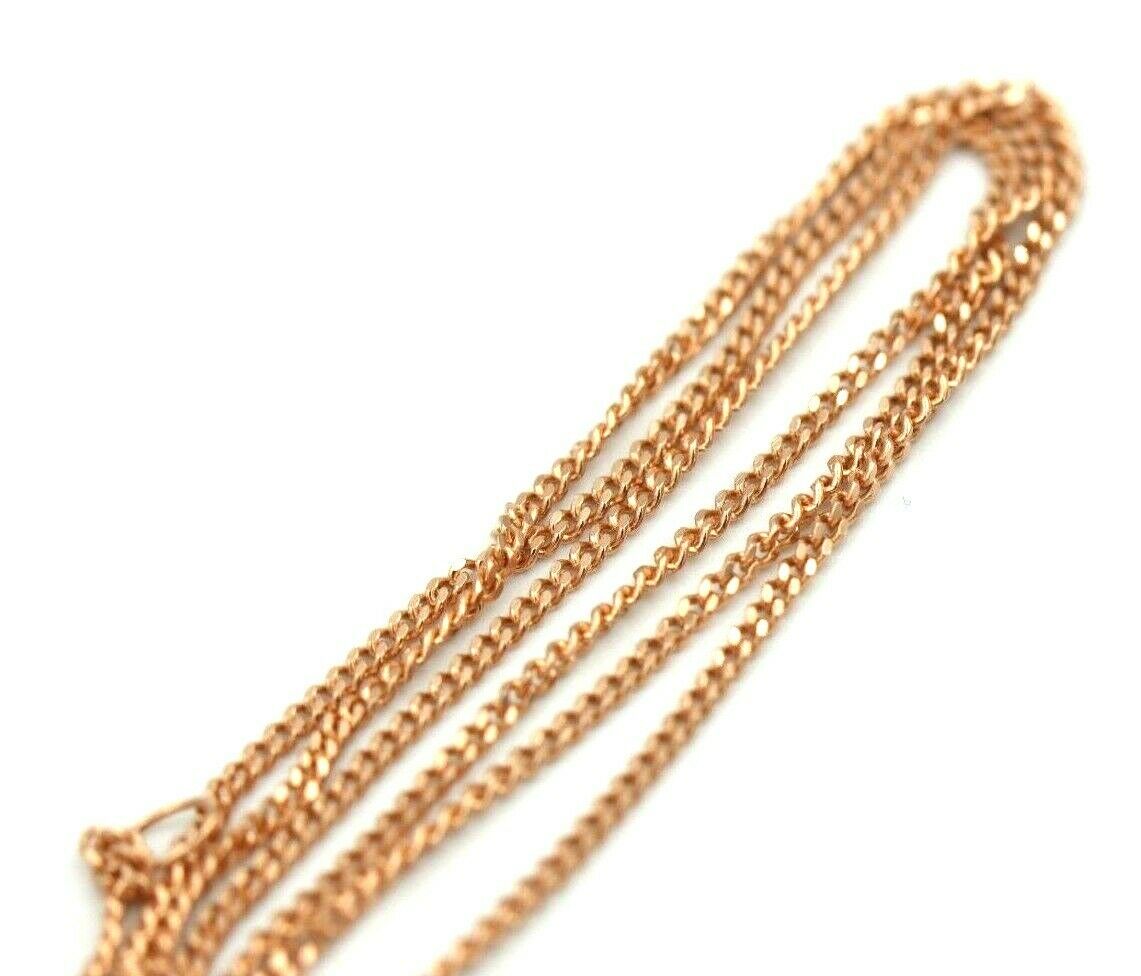 Genuine 9ct 9k 375 Rose Gold Kerb Curb Chain Necklace 45cm 3.9gms