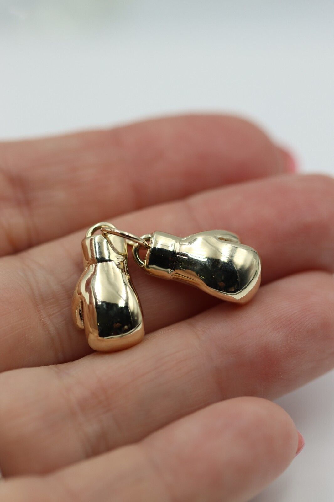 Genuine 9ct Yellow or Rose or White Gold or Silver Med-Large Boxing Glove Pendant