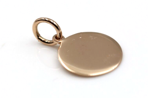Genuine 9ct 9k Solid Yellow, Rose or White Gold 12mm disc round circle pendant