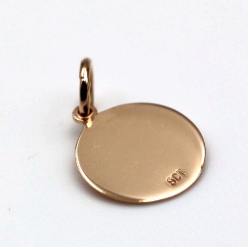 Genuine 9ct 9k Solid Yellow, Rose or White Gold 12mm disc round circle pendant