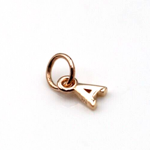 Genuine 9ct 9kt Genuine Tiny Very Small Yellow, Rose or White Gold Initial Pendant Charm A