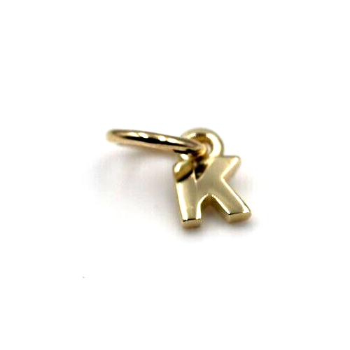 Genuine 9ct 9kt Genuine Tiny Very Small Yellow, Rose or White Gold Initial Pendant Charm K