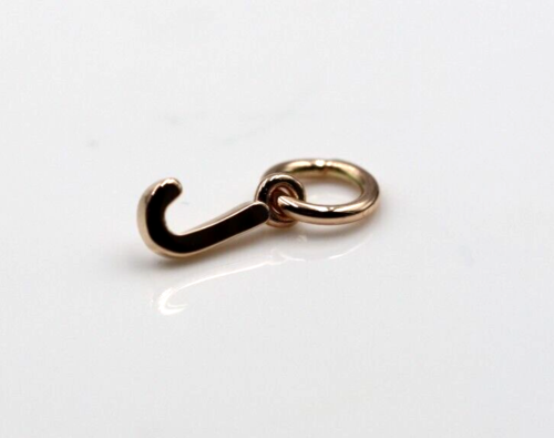 Genuine 9ct 9kt Genuine Solid Tiny Very Small Yellow, Rose or White Gold Initial Pendant Charm J