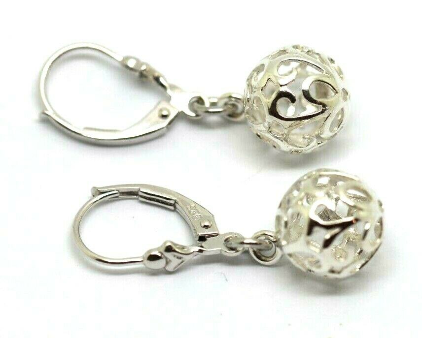 Genuine Sterling Silver 925 Ball Earrings 10mm Continental Clip Earrings