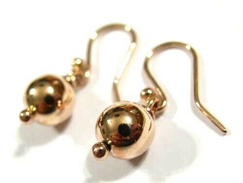 Kaedesigns, New Genuine 9ct 9kt Yellow, Rose or White Gold 8mm Euro Ball Drop Earrings
