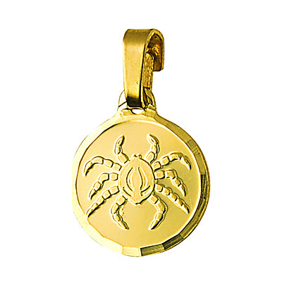 Genuine New 9ct 9k yellow gold zodiac disc pendant - All star signs available