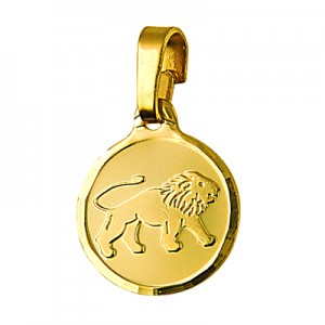 Genuine New 9ct 9k yellow gold zodiac disc pendant - All star signs available