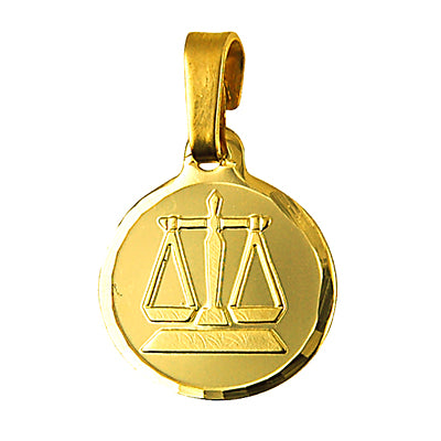 Genuine New 9ct 9k yellow gold zodiac disc pendant - All star signs available
