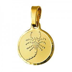 Genuine New 9ct 9k yellow gold zodiac disc pendant - All star signs available