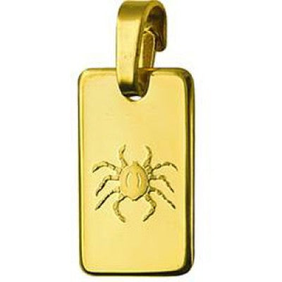 Genuine New 9ct 9k yellow gold Rectangle Zodiac Pendant - All star signs available