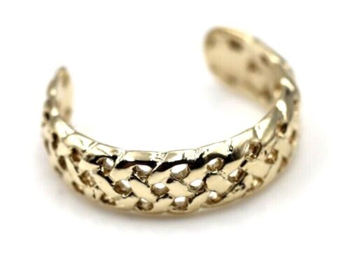 Genuine Solid 9ct Yellow or Rose or White Gold or Sterling Silver Weave Toe Ring 264