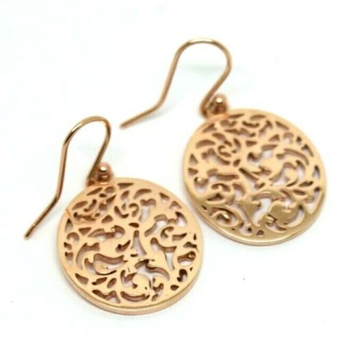 Genuine New Heavy 9ct Solid Yellow, Rose Or White Gold Filigree Oval Drop Long Hooks Earrings