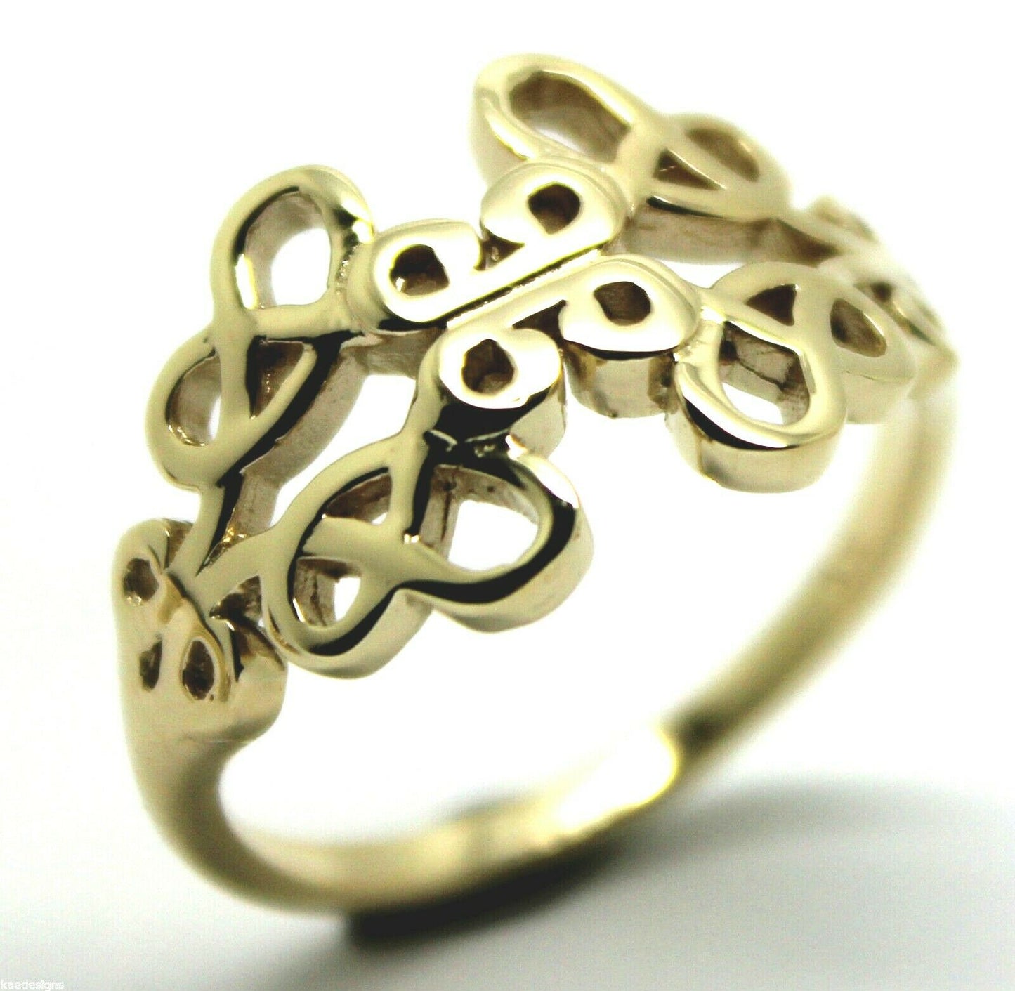 Solid New Genuine 9ct Yellow Gold Hallmarked 375 Fancy Celtic Swirl Ring 421