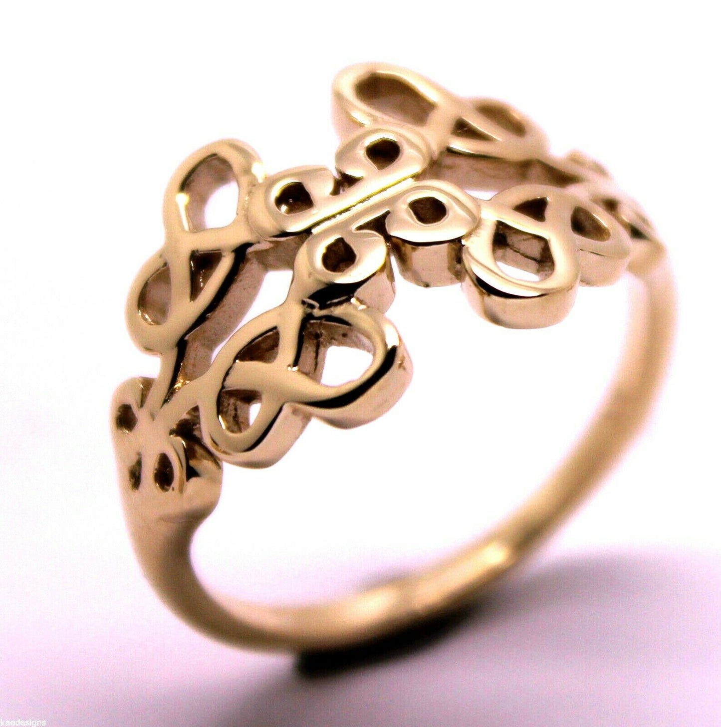 Solid New Genuine 9ct 9kt Rose Gold Hallmarked 375 Fancy Celtic Swirl Ring 421