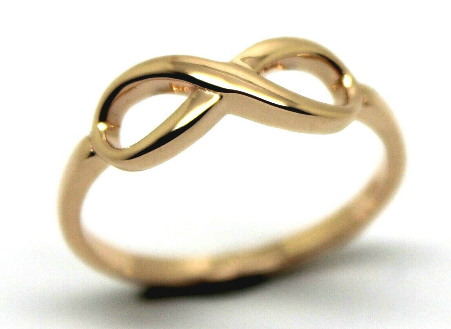 Genuine 9ct Yellow, Rose or White Gold Solid Infinity Ring Size J