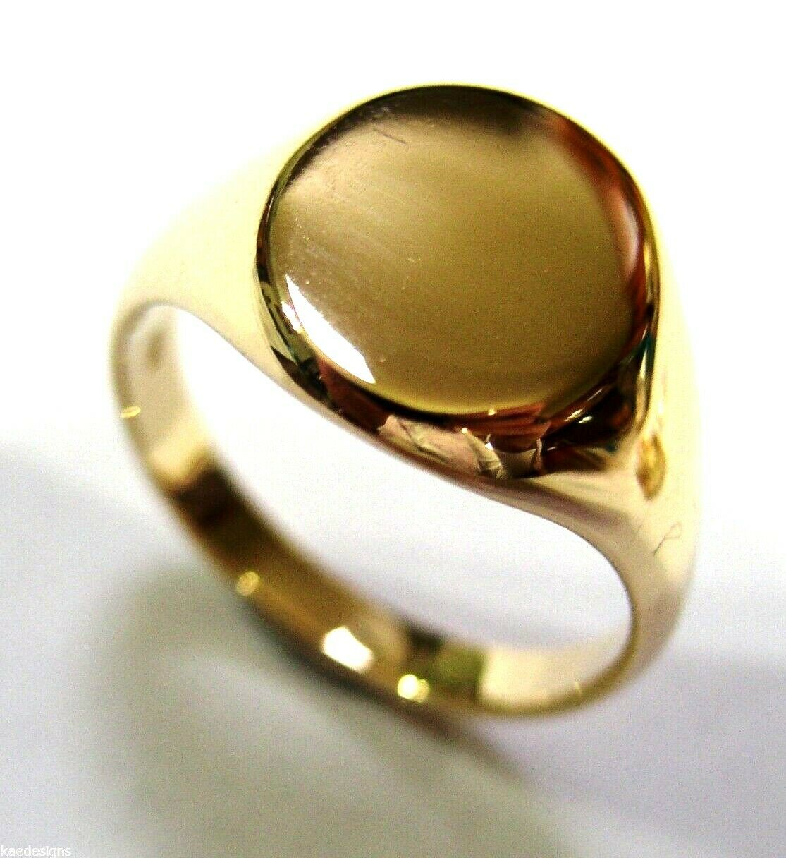 Kaedesigns Genuine 9kt 9ct Yellow, Rose or White Gold Full Solid Heavy Signet Ring 318 - Choose your size