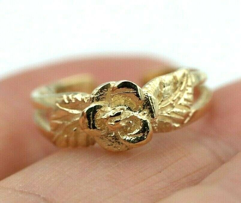 Kaedesigns Genuine Solid 9ct Yellow, Rose or White or Sterling Silver Gold Flower Toe Ring