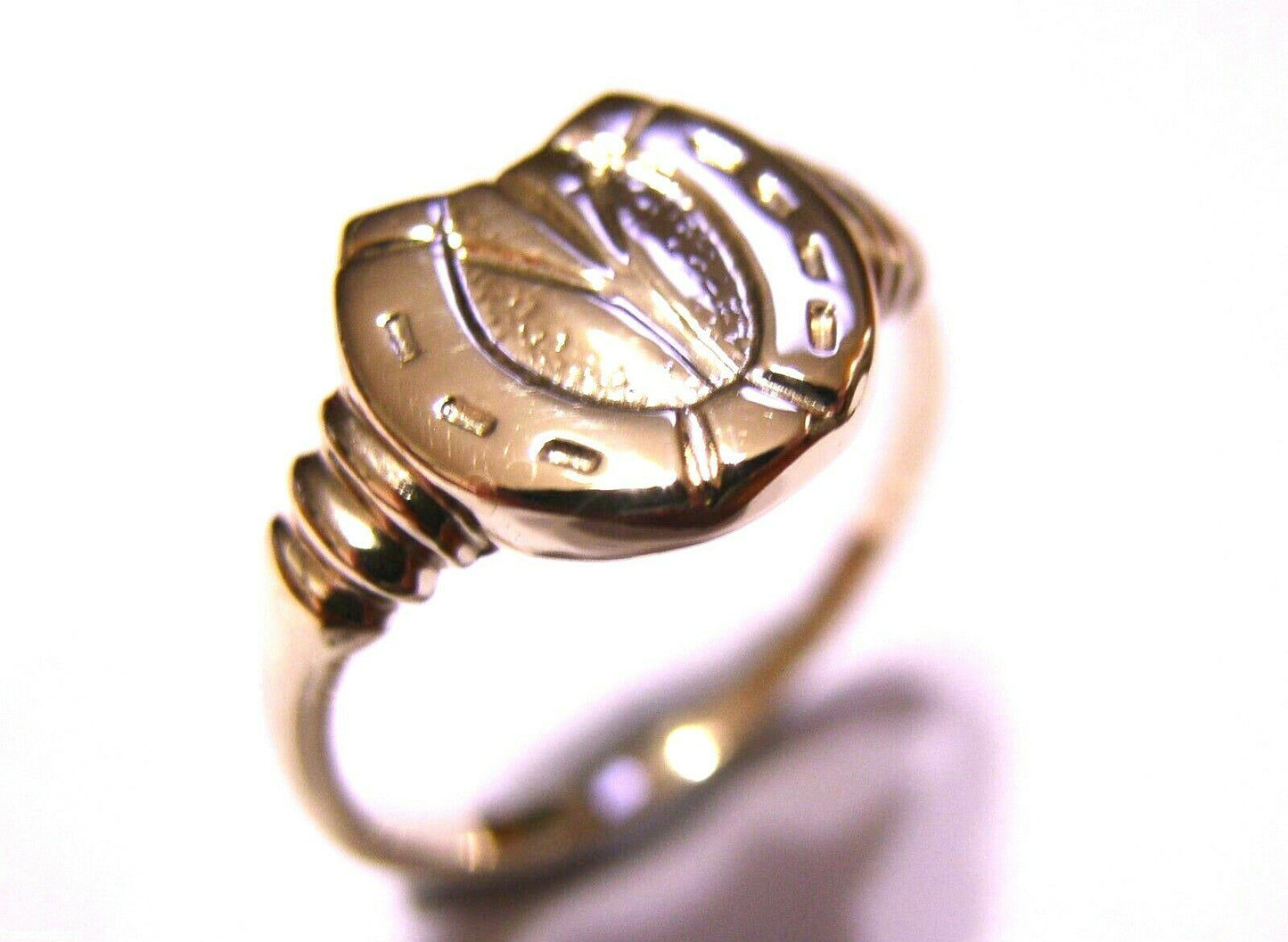 Kaedesigns, Size R Genuine Large 9ct Genuine Yellow, Rose or White Gold Lucky Horseshoe Ring