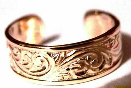 Genuine Solid 9ct Yellow or Rose or White Gold or Sterling Silver Weave Toe Ring 334